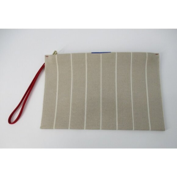 Rothy's Tan and Red Striped Clutch - Picture 1 of 14